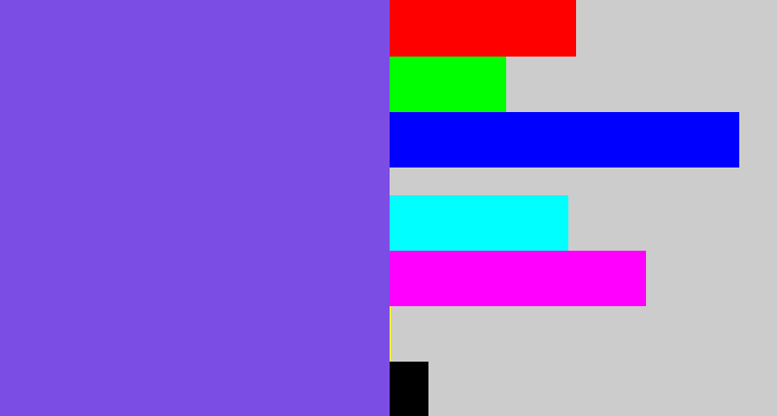 Hex color #7b4de5 - purpley