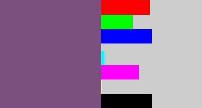 Hex color #7b507f - dull purple