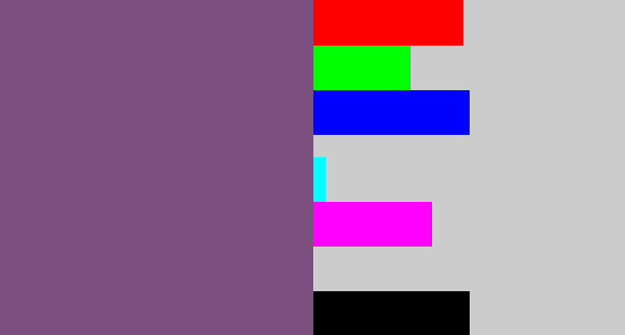 Hex color #7b5080 - dull purple
