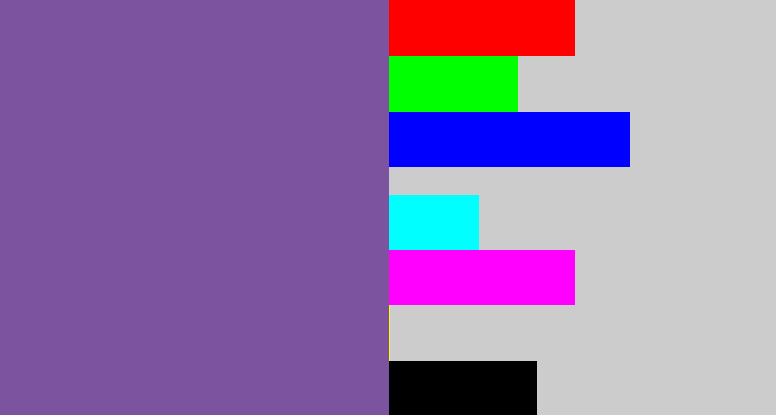 Hex color #7b539f - dark lavender