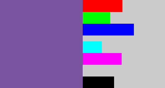 Hex color #7b549f - dark lavender