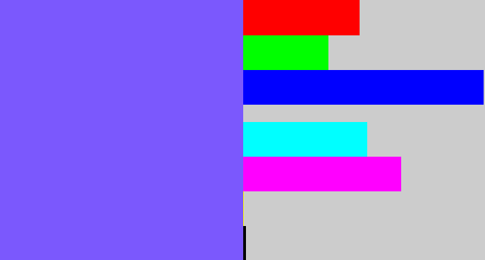 Hex color #7b58fd - purpley