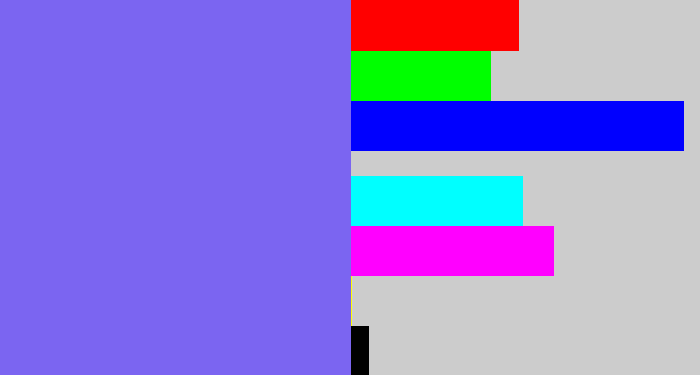 Hex color #7b65f1 - purpley