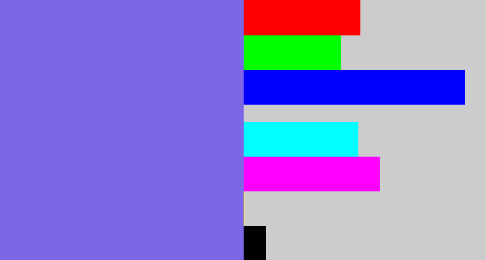 Hex color #7b66e7 - purpley