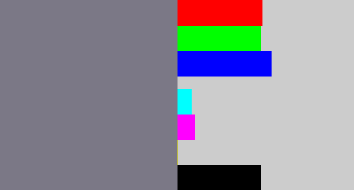 Hex color #7b7886 - medium grey