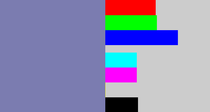 Hex color #7b7cb0 - blue/grey