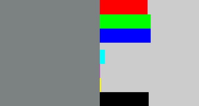 Hex color #7b8281 - medium grey