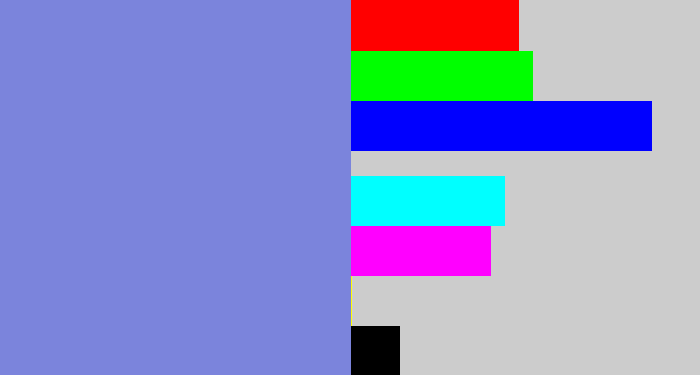 Hex color #7b84dc - perrywinkle