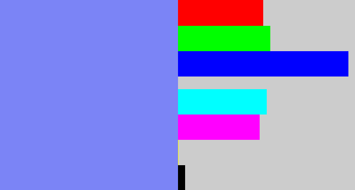 Hex color #7b84f6 - lavender blue