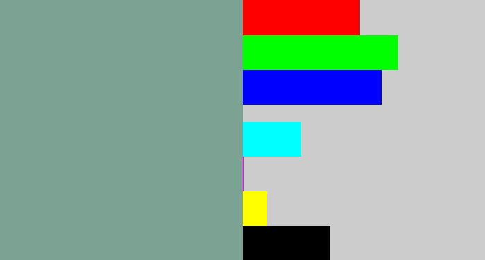 Hex color #7ba292 - greyish teal