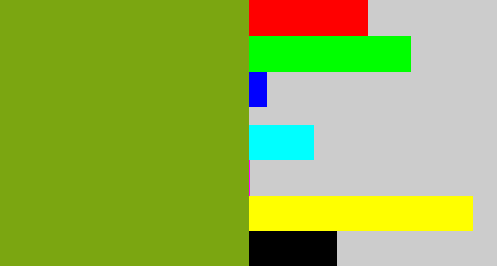Hex color #7ba611 - pea green