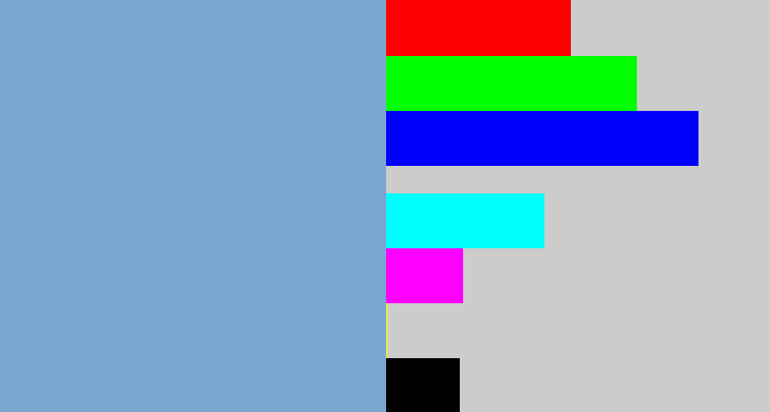 Hex color #7ba6cf - greyblue