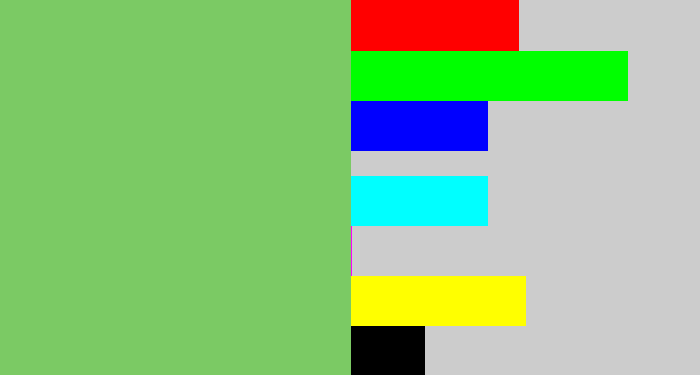 Hex color #7bca64 - soft green