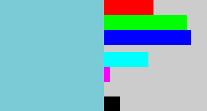 Hex color #7bcbd7 - lightblue