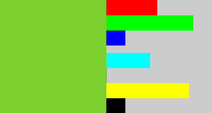 Hex color #7bd02d - apple green