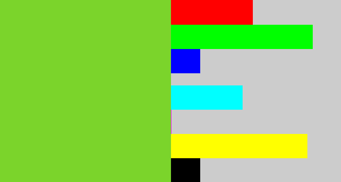 Hex color #7bd42b - apple green