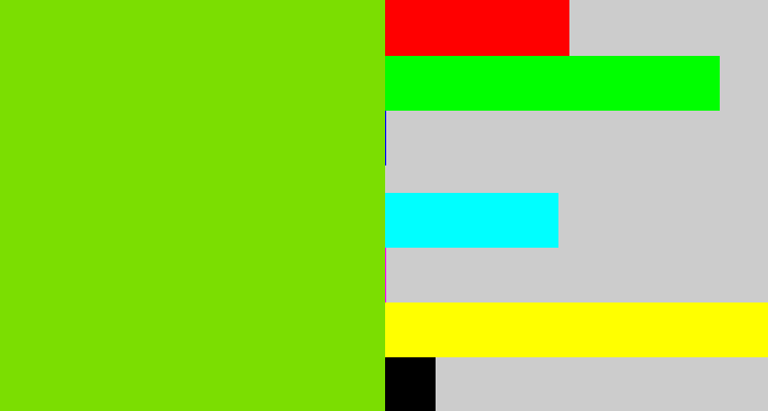 Hex color #7bde01 - dark lime green