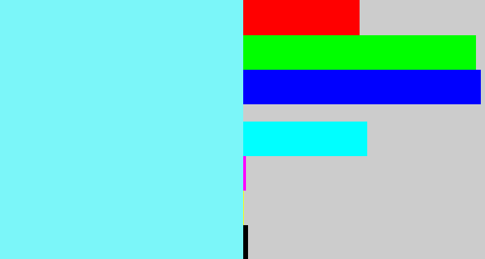 Hex color #7bf6f9 - robin egg blue