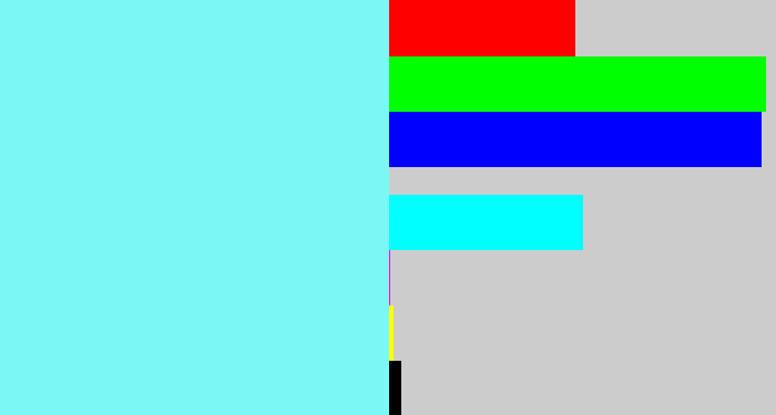 Hex color #7bf8f5 - robin egg blue