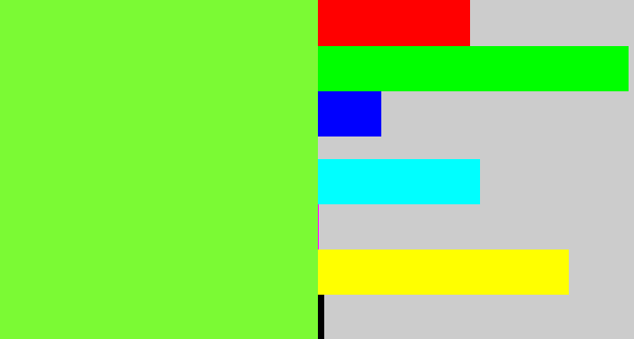 Hex color #7bfa34 - kiwi green