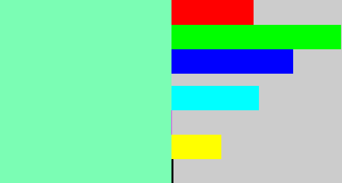 Hex color #7bfdb4 - light blue green