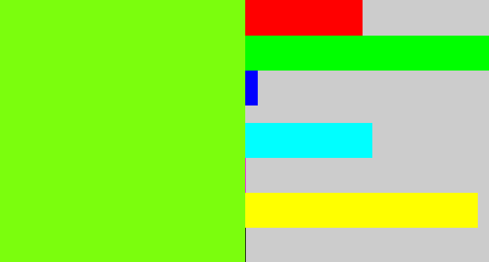 Hex color #7bfe0d - bright lime