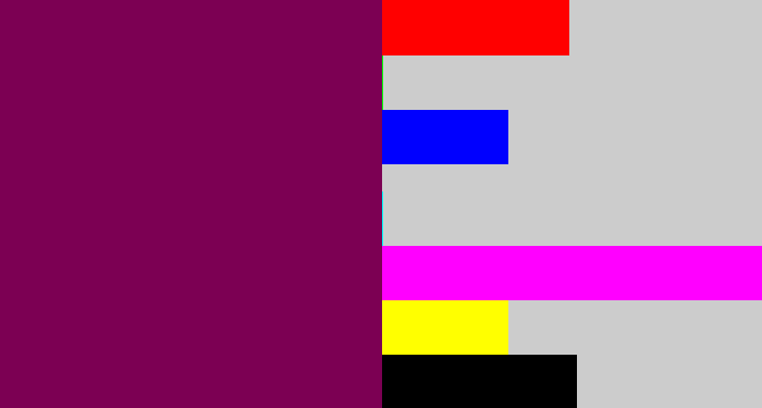Hex color #7c0053 - velvet
