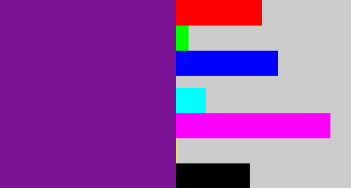 Hex color #7c1295 - purple