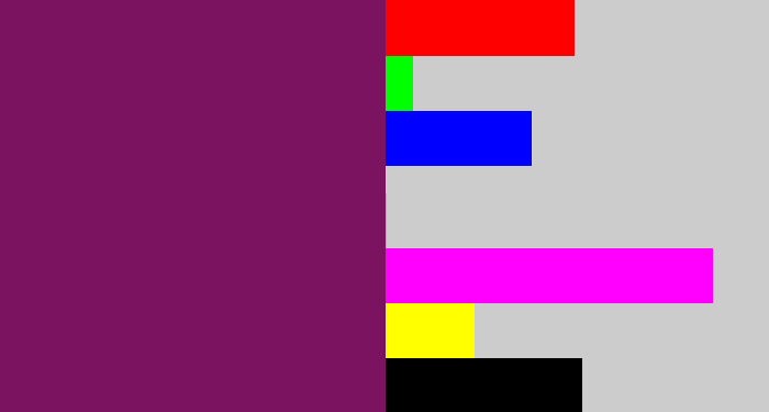 Hex color #7c1360 - velvet