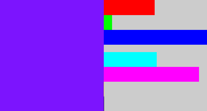 Hex color #7c14fe - purply blue