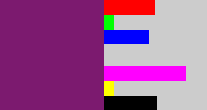 Hex color #7c1a6f - darkish purple