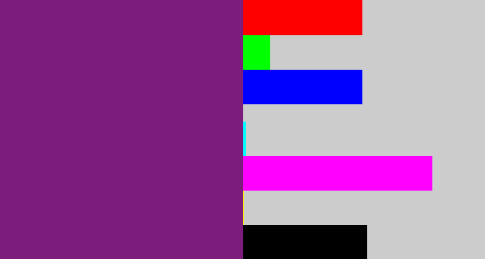 Hex color #7c1c7d - darkish purple