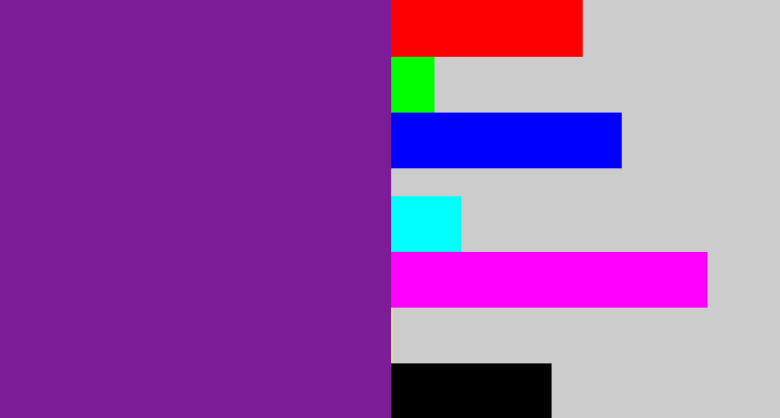 Hex color #7c1c97 - purple