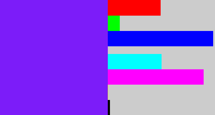 Hex color #7c1cf9 - purply blue