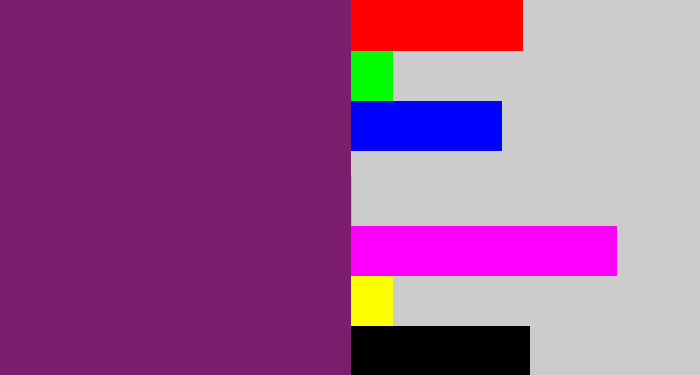 Hex color #7c1e6d - darkish purple