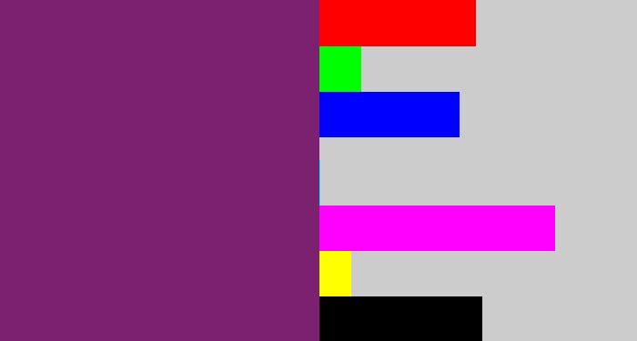 Hex color #7c2070 - darkish purple