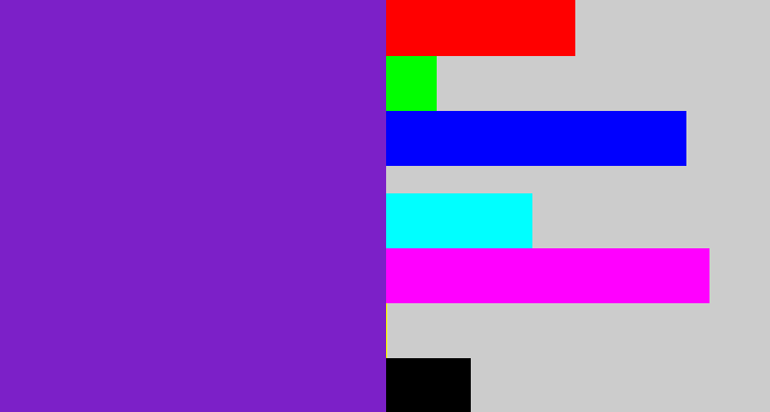 Hex color #7c20c8 - purple/blue