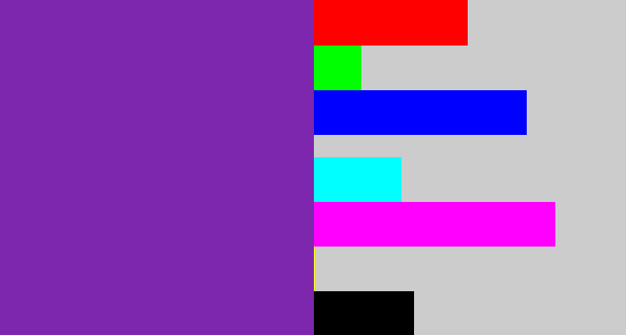 Hex color #7c27ad - purple