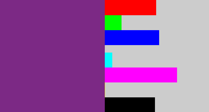 Hex color #7c2985 - darkish purple
