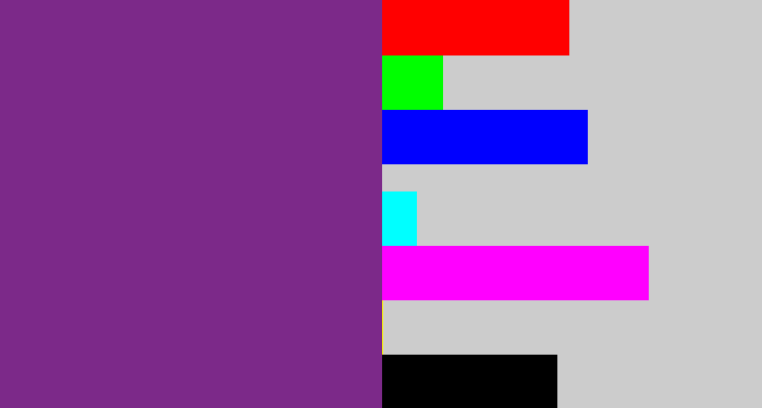 Hex color #7c2989 - purple