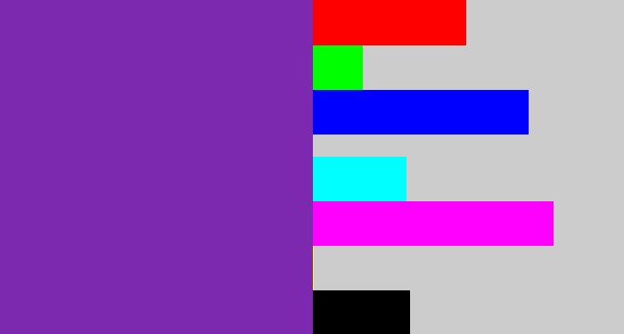 Hex color #7c29b0 - purple