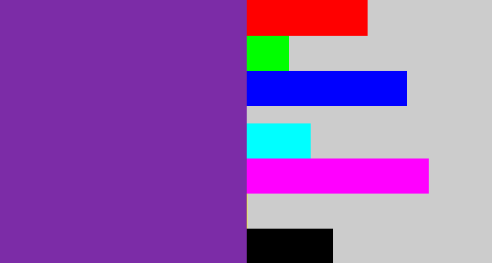 Hex color #7c2ca7 - purple