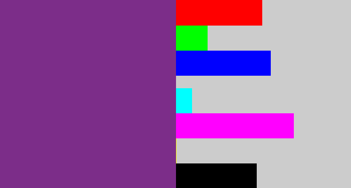 Hex color #7c2d89 - purple