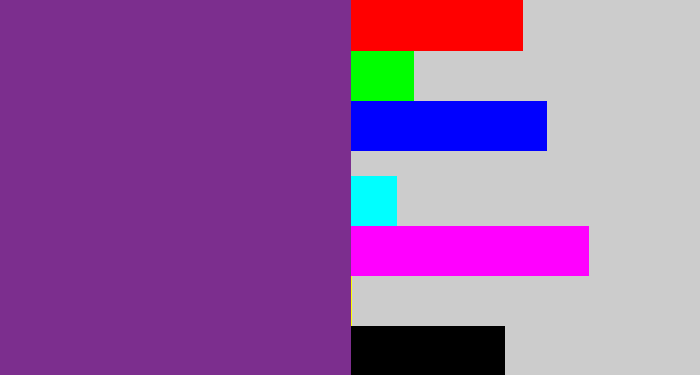 Hex color #7c2e8e - purple