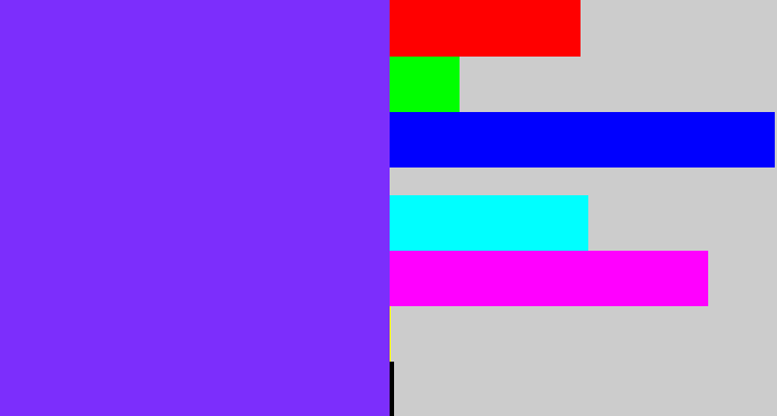 Hex color #7c2efc - bluish purple