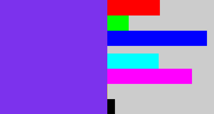 Hex color #7c32ed - bluish purple
