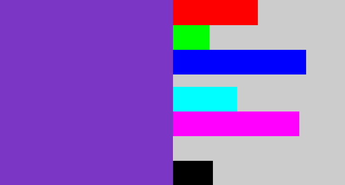 Hex color #7c36c5 - bluey purple