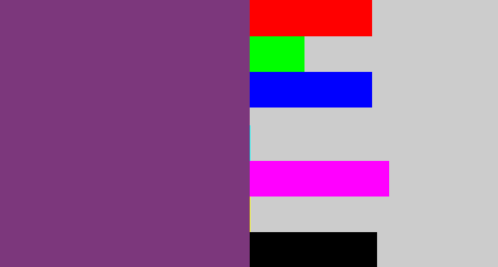 Hex color #7c377c - bruise