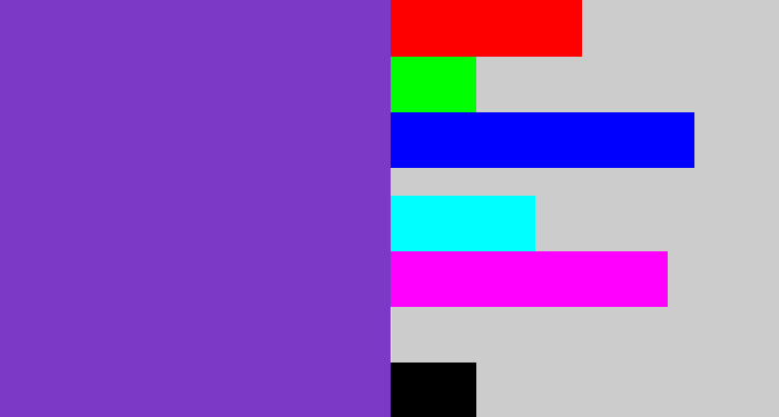 Hex color #7c39c6 - bluey purple