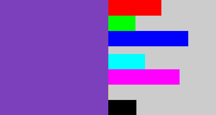 Hex color #7c40bc - bluey purple